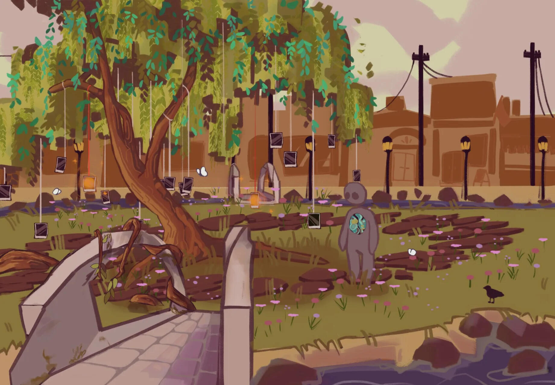 *Entrepreneual Cooperative Education:* A **role-playing narrative-based** video game set in a fictionalized post-conflict country, focusing on **fostering empathy** and **understanding the impact of memories**.