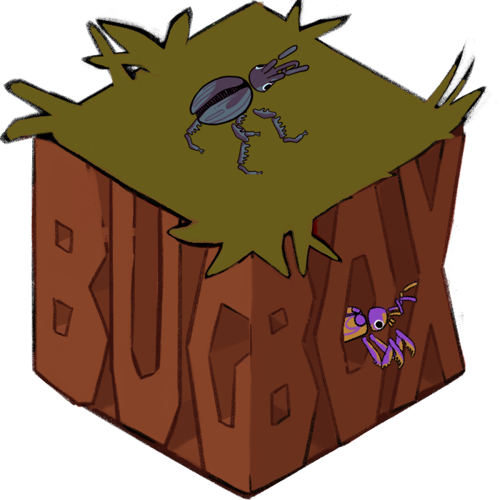 BugBox logo and stylized bug illustration