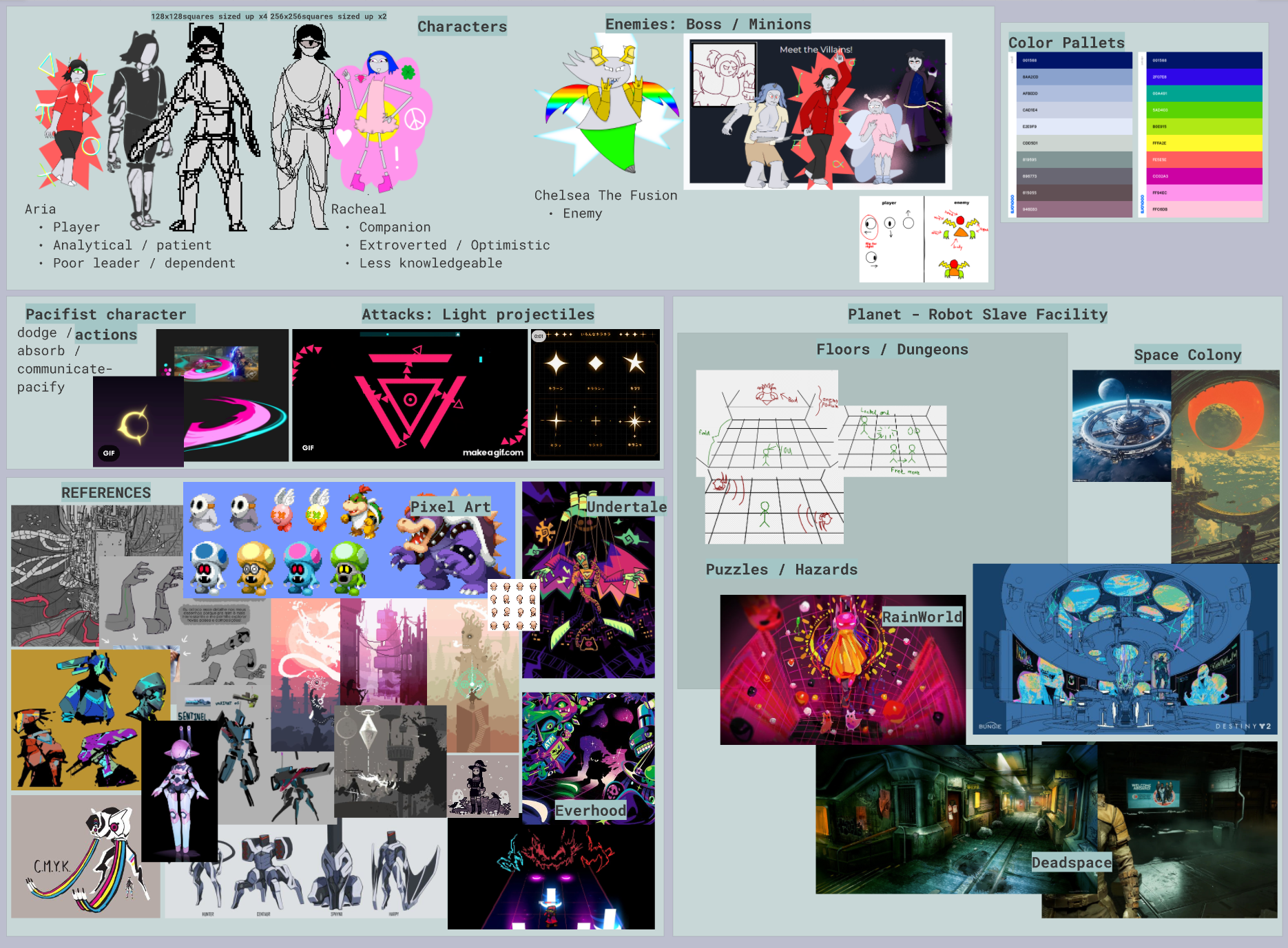 Mood board for Lethal Science Project's visual identity