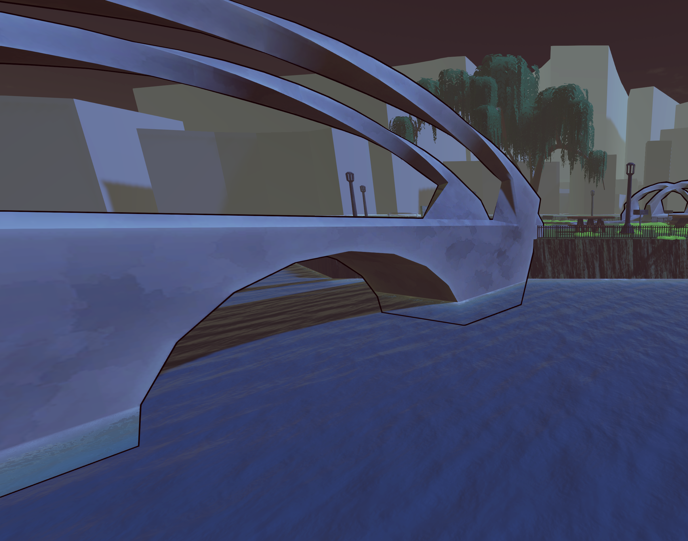 Peaceland bridge environment concept art