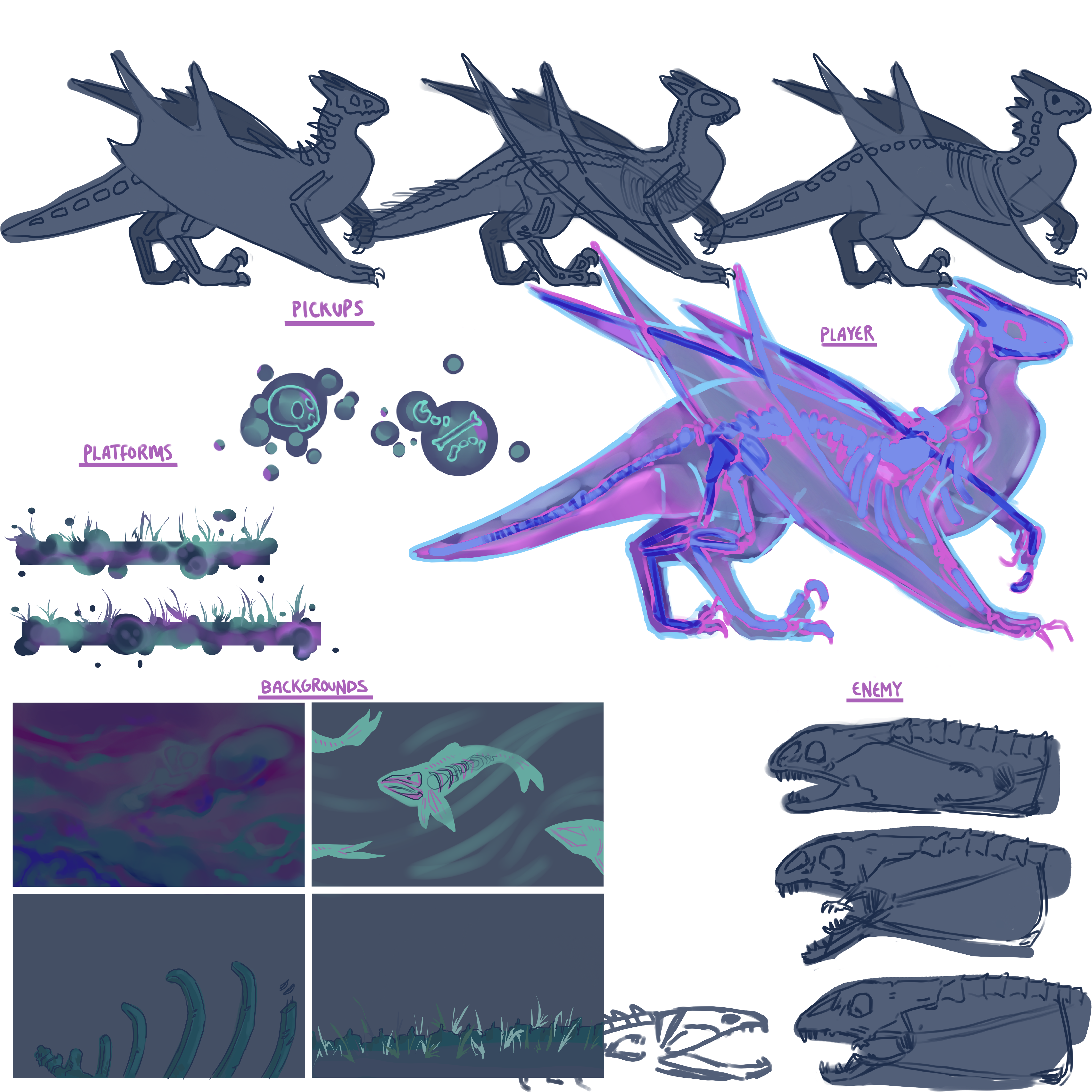 Mood board for Skull Nova's diaphanization-inspired visual theme