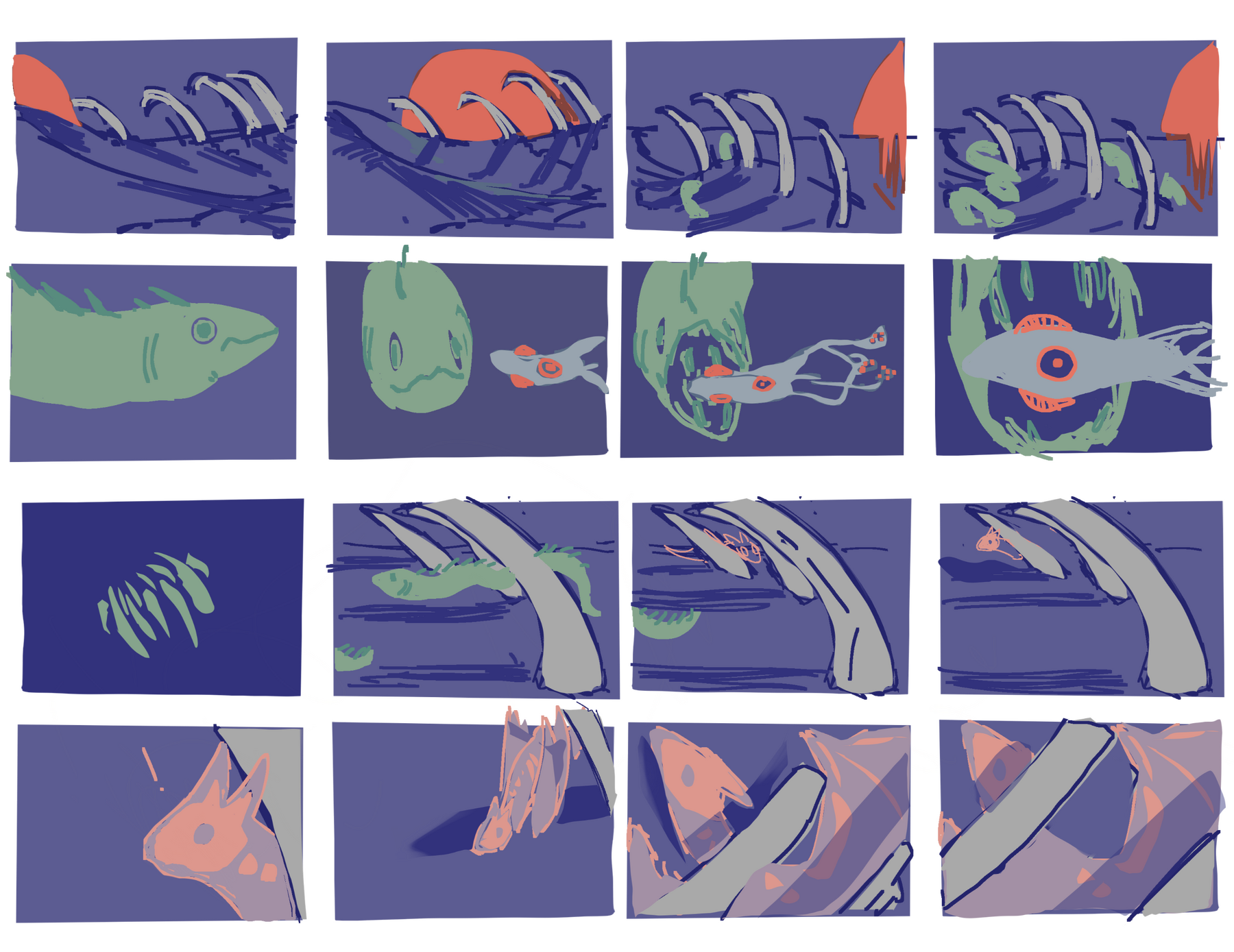 Storyboard for Skull Nova's intro animatic